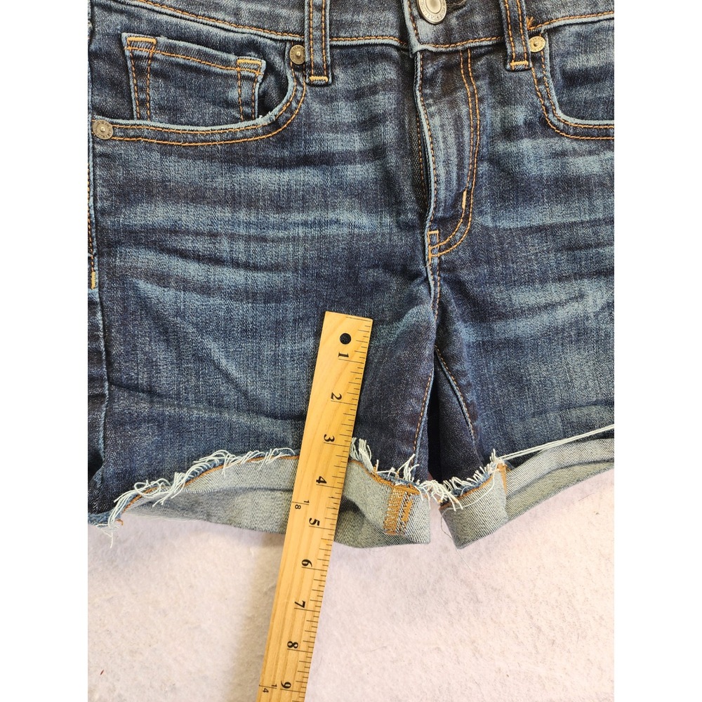 American Eagle Ne(x)t Level Stretch Cut Off Denim Jean Shorts Size 6 - Picture 4 of 9